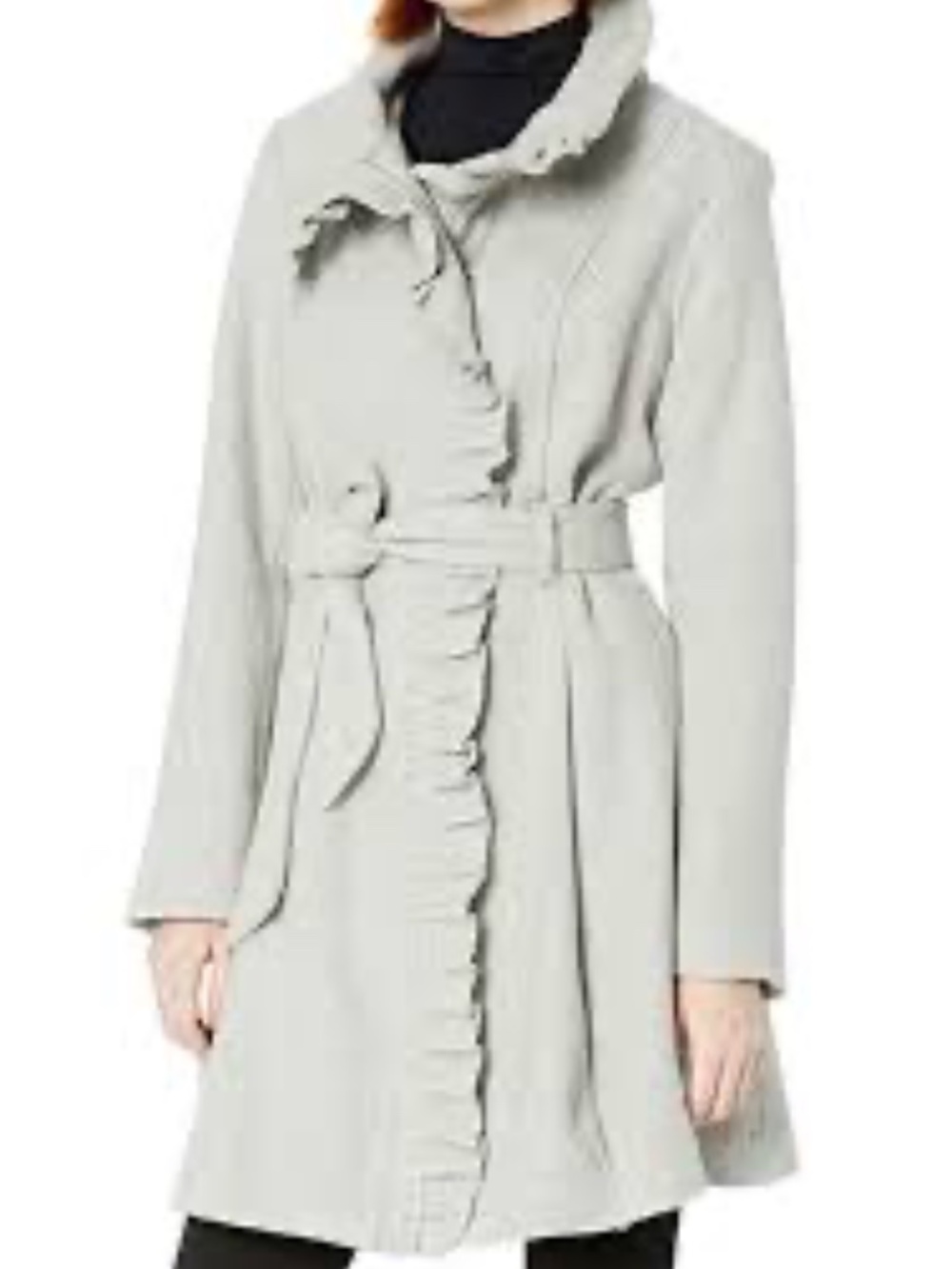Steve Madden 3XL NWT Heather Gray Women's Trench Coat Tie Waist